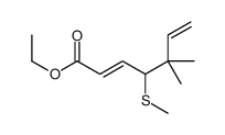 ethyl 5,5-dimethyl-4-methylsulfanylhepta-2,6-dienoate结构式