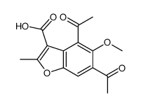 4,6-diacetyl-5-methoxy-2-methyl-1-benzofuran-3-carboxylic acid结构式