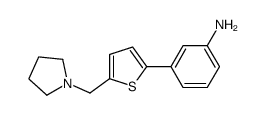 3-[5-(pyrrolidin-1-ylmethyl)thiophen-2-yl]aniline结构式