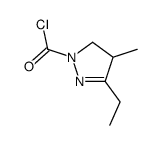 1H-Pyrazole-1-carbonyl chloride, 3-ethyl-4,5-dihydro-4-methyl- (9CI) Structure