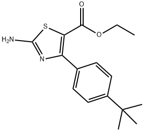 2-amino-4-[4-(1,1-dimethylethyl)phenyl]-5-thiazolecarboxylic acid ethyl ester Structure