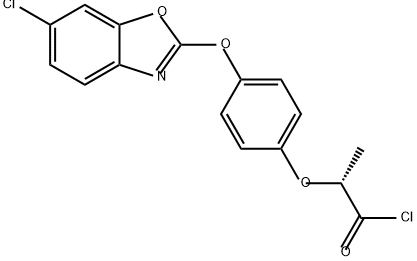 Propanoyl chloride, 2-[4-[(6-chloro-2-benzoxazolyl)oxy]phenoxy]-, (2R)- Structure