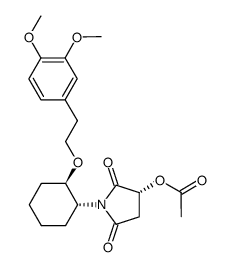 (3R)-1-(2-(3,4-dimethoxyphenethoxy)cyclohexyl)-2,5-dioxopyrrolidin-3-yl acetate结构式