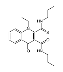 1-ethyl-1,4-dihydro-N-propyl-2-[N-(propylamino)thioxomethyl]-3-quinolinecarboxamide结构式