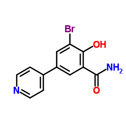 3-Bromo-2-hydroxy-5-(4-pyridinyl)benzamide结构式