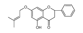 (2S)-5-hydroxy-7-(3-methylbut-2-enoxy)-2-phenyl-2,3-dihydrochromen-4-one结构式