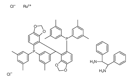二氯{(R)-(+)-5,5''-双[二(3,5-二甲苯基)膦基]-4,4''-二-1,3-苯并二恶唑} [(1R,2R)-(+)-1,2-二苯基乙二胺]钌(II) RuCl2[(R)-dm-segphos®][(R,R)-dpen]结构式