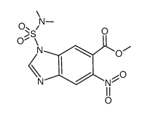 methyl 1-[(dimethylamino)sulfonyl]-5-nitro-1H-benzimidazole-6-carboxylate结构式