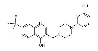 3-[(4-(3-hydroxyphenyl)piperazin-1-yl)methyl]-7-(trifluoromethyl)quinolin-4-ol结构式