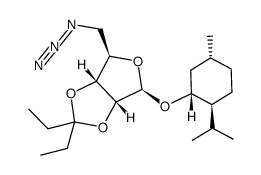 (1S,2S,5R)-1-O-[5-azido-5-deoxy-2,3-O-(3-pentylidene)-β-D-ribofuranosyl]-(-)-menthol Structure