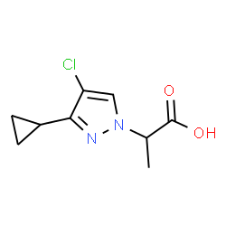 2-(4-Chloro-3-cyclopropyl-pyrazol-1-yl)propanoic acid结构式