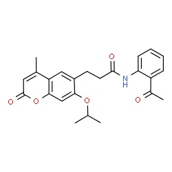 N-(2-acetylphenyl)-3-[4-methyl-2-oxo-7-(propan-2-yloxy)-2H-chromen-6-yl]propanamide Structure