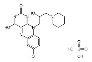 7-chloro-10-(2-hydroxy-3-piperidin-1-ium-1-ylpropyl)benzo[g]pteridine-2,4-dione,hydrogen sulfate结构式