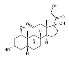 1β,3α,17α,21-tetrahydroxy-5β-pregnane-11,20-dione结构式