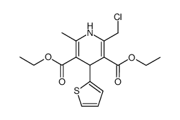 2-Chloromethyl-6-methyl-4-thiophen-2-yl-1,4-dihydro-pyridine-3,5-dicarboxylic acid diethyl ester Structure