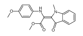 methyl (2E)-2-[(4-methoxyphenyl)amino]-2-(1-methyl-3-oxo-indol-2-ylide ne)acetate结构式