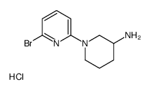 1-(6-溴-2-吡啶基)-3-哌啶胺盐酸盐结构式