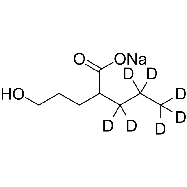 5-Hydroxy Valproic acid-d7 sodium salt结构式