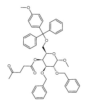 methyl 6-O-p-anisyldiphenylmethyl-2,3-di-O-benzyl-4-O-levulinoyl-α-D-galactopyranoside结构式