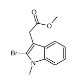 methyl 2-(2-bromo-1-methylindol-3-yl)acetate结构式