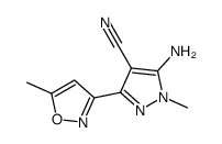 5-Amino-1-methyl-3-(5-methylisoxazol-3-yl)-1H-pyrazole-4-carbonitrile结构式
