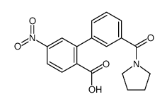 4-nitro-2-[3-(pyrrolidine-1-carbonyl)phenyl]benzoic acid结构式