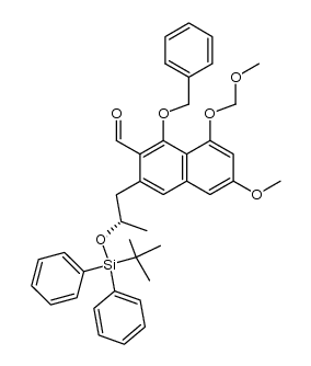 (S)-1-(benzyloxy)-3-(2-((tert-butyldiphenylsilyl)oxy)propyl)-6-methoxy-8-(methoxymethoxy)-2-naphthaldehyde Structure