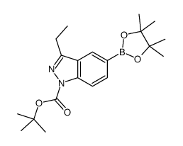 tert-butyl 3-ethyl-5-(4,4,5,5-tetramethyl-1,3,2-dioxaborolan-2-yl)indazole-1-carboxylate结构式