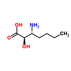 (2R,3R)-3-Amino-2-hydroxyheptanoic acid结构式