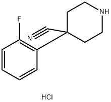 4-(2-Fluoro-phenyl)-piperidine-4-carbonitrile hydrochloride结构式