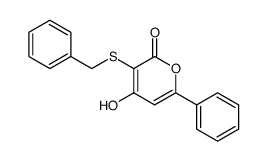 3-benzylsulfanyl-4-hydroxy-6-phenylpyran-2-one结构式
