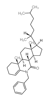 4H-Cyclopenta[i]phenanthridin-4-one,1-[(1R)-1,5-dimethylhexyl]-1,2,3,3a,3b,5,7,8,9,9a,9b,10,11,11a-tetradecahydro-9a,11a-dimethyl-5-(phenylmethyl)-,(1R,3aS,3bS,9aR,9bS,11aR)-结构式