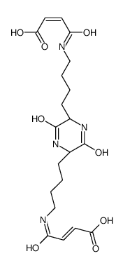 (E)-4-[4-[(2S,5S)-5-[4-[[(E)-3-carboxyprop-2-enoyl]amino]butyl]-3,6-dioxopiperazin-2-yl]butylamino]-4-oxobut-2-enoic acid Structure