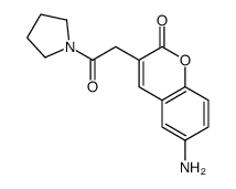 6-Amino-3-[(pyrrolidin-1-ylcarbonyl)methyl]coumarin structure