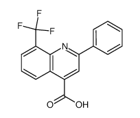 2-phenyl-8-trifluoromethyl-quinoline-4-carboxylic acid结构式
