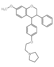 1-[2-[4-(7-methoxy-3-phenyl-chroman-4-yl)phenoxy]ethyl]pyrrolidine结构式