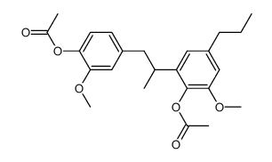 1-(3-Methoxy-4-acetoxy-phenyl)-2-(3-methoxy-2-acetoxy-5-propyl-phenyl)-propan结构式