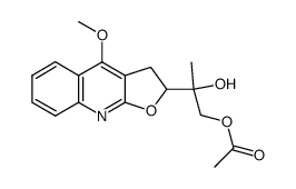 (-)-1-acetoxy-2-(4-methoxy-2,3-dihydro-furo[2,3-b]quinolin-2-yl)-propan-2-ol结构式