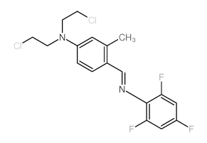 Benzenamine,N-[[4-[bis(2-chloroethyl)amino]-2-methylphenyl]methylene]-2,4,6-trifluoro- Structure