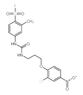 Benzenesulfonylfluoride,4-[[[[3-(2-chloro-4-nitrophenoxy)propyl]amino]carbonyl]amino]-2-methyl- structure