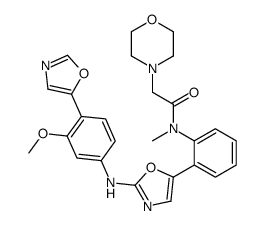 N-[2-[2-[3-methoxy-4-(1,3-oxazol-5-yl)anilino]-1,3-oxazol-5-yl]phenyl]-N-methyl-2-morpholin-4-ylacetamide结构式