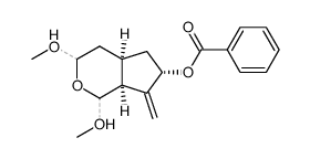 Benzoic acid (4aR,6S,7aR)-1,3-dimethoxy-7-methylene-octahydro-cyclopenta[c]pyran-6-yl ester结构式