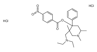 [5-(diethylaminomethyl)-1,2,5-trimethyl-4-phenylpiperidin-4-yl] 4-nitrobenzoate,dihydrochloride结构式