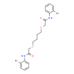 2-[(4-([2-(2-BROMOANILINO)-2-OXOETHYL]SULFANYL)BUTYL)SULFANYL]-N-(2-BROMOPHENYL)ACETAMIDE Structure
