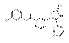 5-[2-[(3-chlorophenyl)methylamino]pyridin-4-yl]-4-(3-methylphenyl)-1,3-thiazol-2-amine Structure