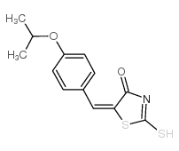 (5E)-5-(4-异丙氧基亚苄基)-2-疏基-1,3-噻唑-4(5H)-酮结构式