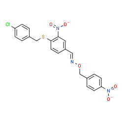 4-[(4-CHLOROBENZYL)SULFANYL]-3-NITROBENZENECARBALDEHYDE O-(4-NITROBENZYL)OXIME结构式