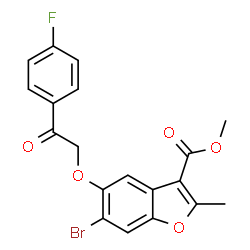 methyl 6-bromo-5-(2-(4-fluorophenyl)-2-oxoethoxy)-2-methylbenzofuran-3-carboxylate Structure