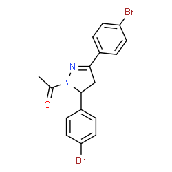 1-(3,5-bis(4-bromophenyl)-4,5-dihydro-1H-pyrazol-1-yl)ethan-1-one Structure