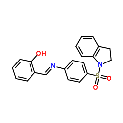 2-((E)-([4-(2,3-Dihydro-1H-indol-1-ylsulfonyl)phenyl]imino)methyl)phenol结构式